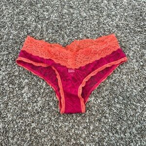 Lace Trimmed Pink and Orange Panties